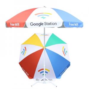 Promotional advertising custom outdoor beach umbrella with logo print
