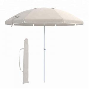 wholesale cheap polyester supplier white promotional custom canopy big outdoor sun beach umbrella with fringe